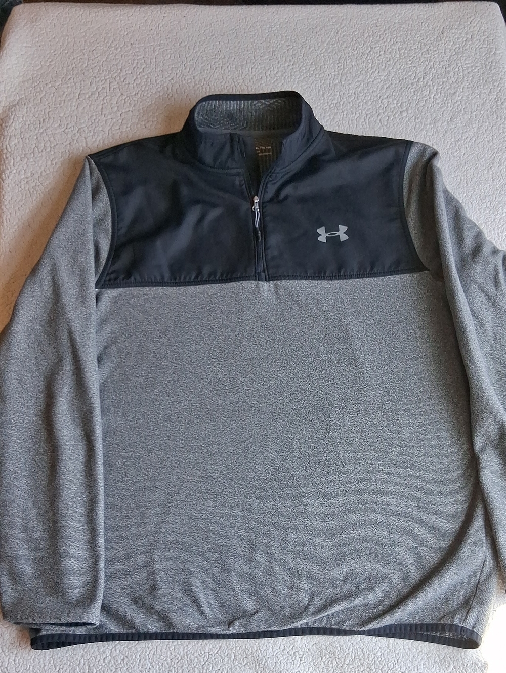 Under Armour Gray and Black Quarter-Zip Performance Pullover